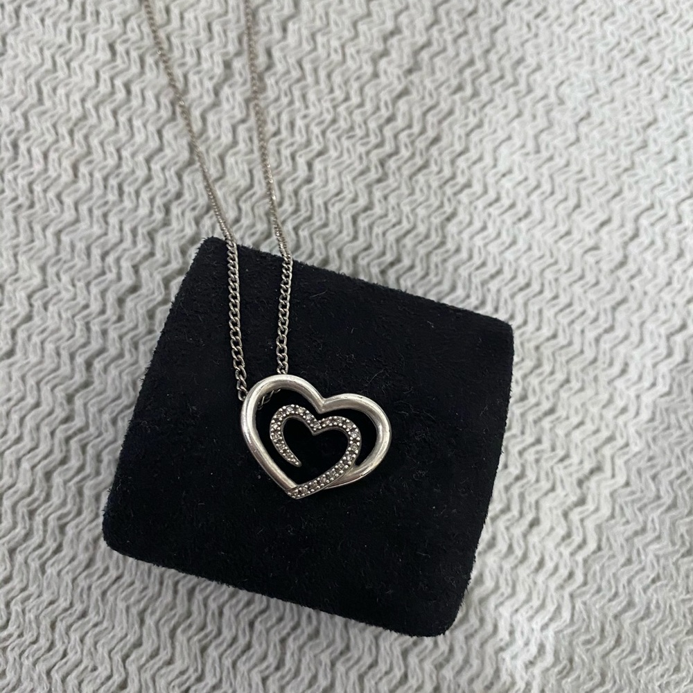 ZALES double heart necklace